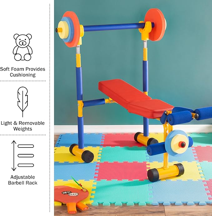 Kids Weight Bench Set - Toys for Ages 3 and Up Medium